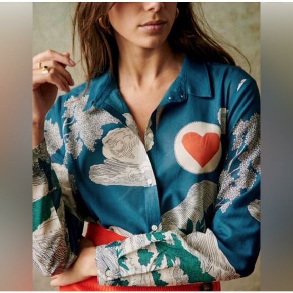 Sezane Tops - Sezane x Inoui Editions Pierro Shirt in Green Story Size 40 US 8